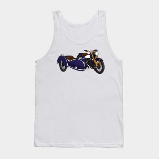 Sidecar purple motorcycle illustration Tank Top